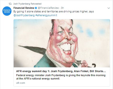 Yes2Renewables's tweet photo. #ReframeGame With Turnbull gov too divided to deliver on energy Frydenberg blames states leading on renewables (again) #afrenergy17 #auspol https://t.co/FCiMFM0PLV