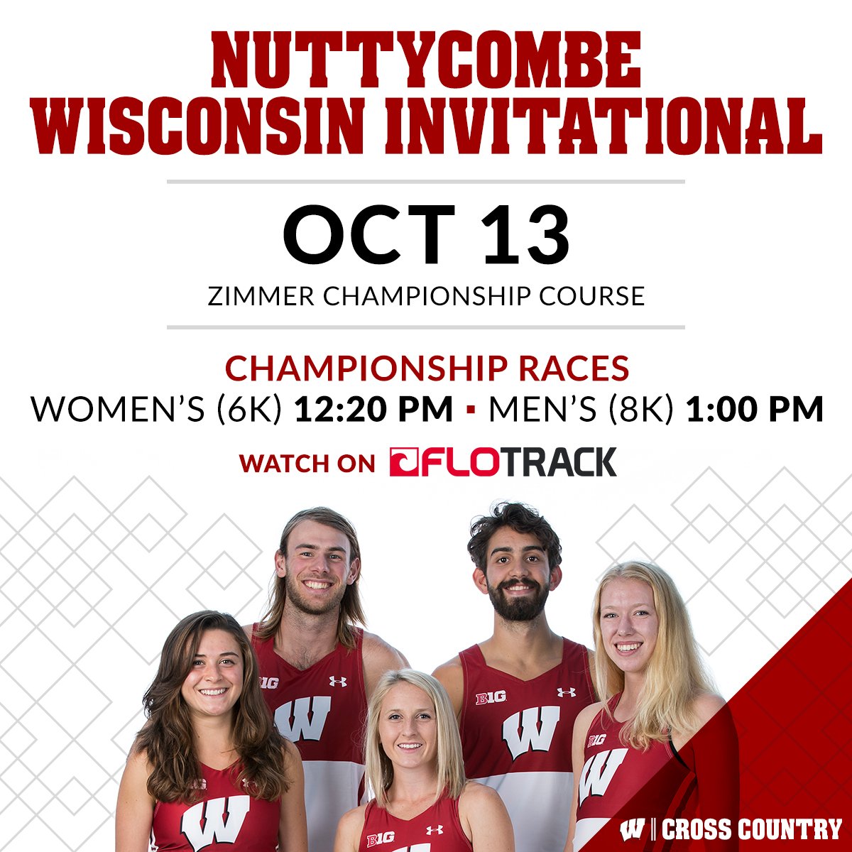 BadgerTrackXC's tweet photo. The #Badgers host the #NuttyInvite on Friday!

Fans that can't make it to Madison can watch live on @FloTrack!

📹 - https://t.co/bVU6V3fbrK https://t.co/qx0CYf1yRV