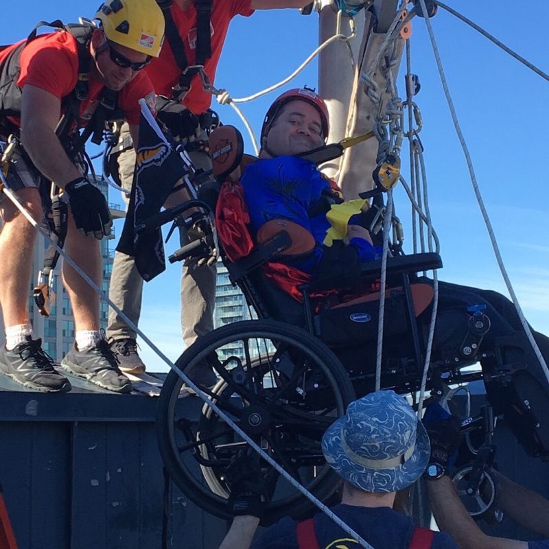 AndrewONielsen's tweet photo. Moving into position! I looked over at @DundasDuke Watch me now! @EasterSeals #dropzonetoronto https://t.co/f3fxV86W93