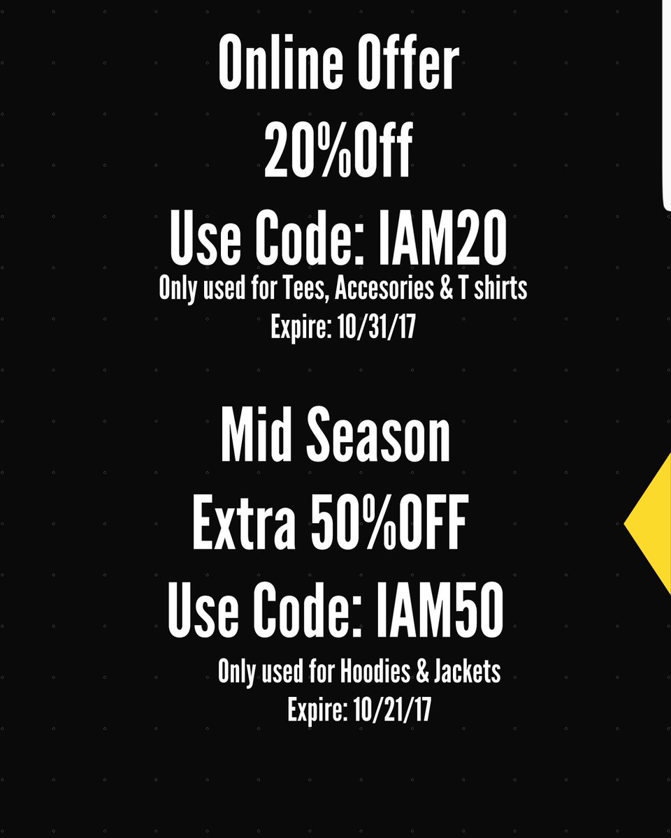 OFFICIALIAMTF's tweet photo. Online Offer &amp; Mid Season Sale
#sales #onlineshopping #iamtf #usecodes #style #urban #streetwear #fashion https://t.co/LG9eg11fAL