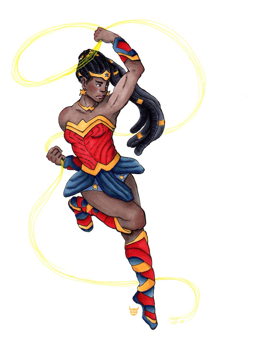 TheCreativeKay's tweet image. #Inktober no01 is  Nubia
I'm only doing one per week this year. My theme is #HeroesOfColor
#copicmarkers #inktober2017 #wonderwoman #fanart