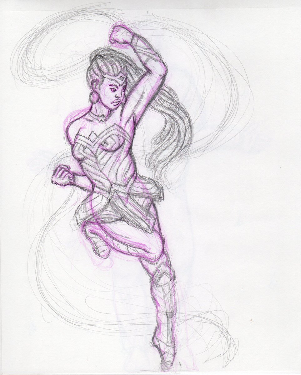 TheCreativeKay's tweet image. #Inktober no01 is  Nubia
I'm only doing one per week this year. My theme is #HeroesOfColor
#copicmarkers #inktober2017 #wonderwoman #fanart