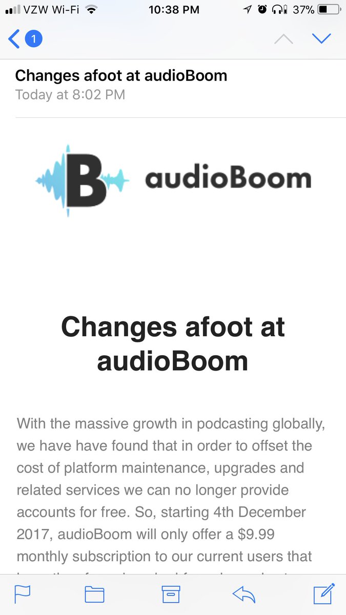 truecrimerev's tweet photo. Changes @audioboom remind why it’s worth it to host your own #podcast. They’re running a business, which means users always second to $$$. https://t.co/d4fMGSIWxW