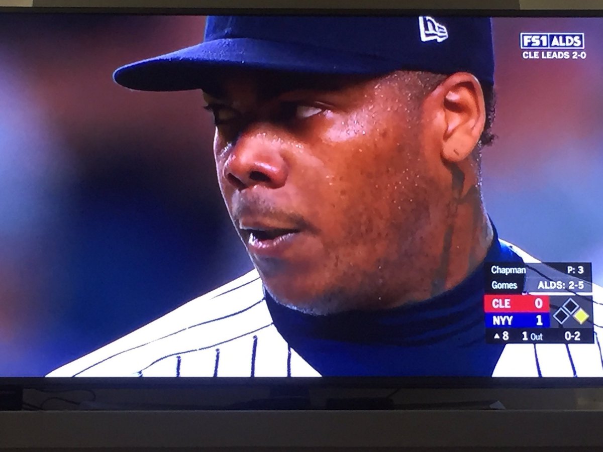 ShtBallPlayrsDo's tweet image. Chapman sweating harder than _______
