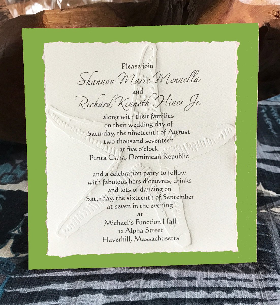 Starfish invitations featuring Pantone's color of the year 2017! For your beach wedding! #beachwedding #starfish <a href="/StarfishInvite/">Starfish Invitations</a>