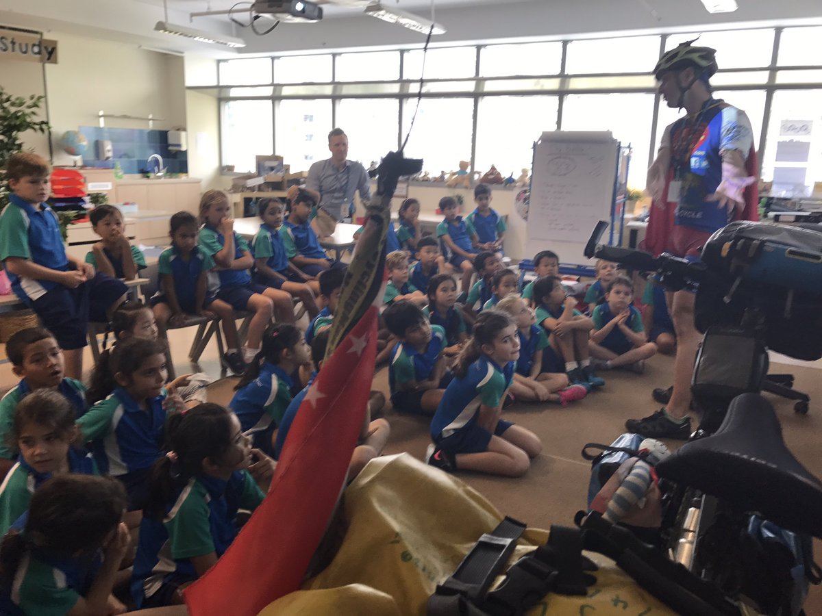 StrickersLinz's tweet photo. What an inspiration! Thank you @SuperCyclingMan, we can't wait to learn more about our journey. #uwclearn #supercyclingman https://t.co/MD9ss4p5T7