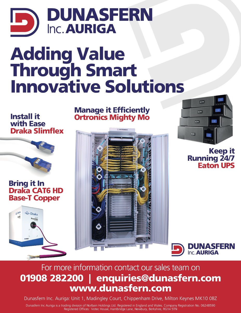 Dunasfern's tweet photo. Looking for consistency and efficiency throughout your installation? Come and speak to @Dunasfern #Draka #CAT6 #Eaton #Ortronics #MightyMo https://t.co/QadZWSLAB0