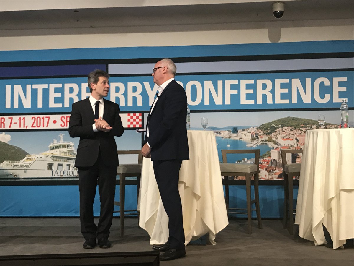 Cruise_Ferry's tweet photo. . @ShipshapeCo Simon Johnson talks to David Rowan from @WIRED about technology game changers for the #ferry industry  at @InterferryOrg https://t.co/ckIsIUGmMV