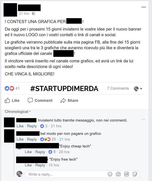 startupdimerda's tweet photo. Aaaah sti youtuber! Fortunati che possono pagare in visibilità! #StartupDiMerda #Visibilità{#startup} https://t.co/mVbABzmINK