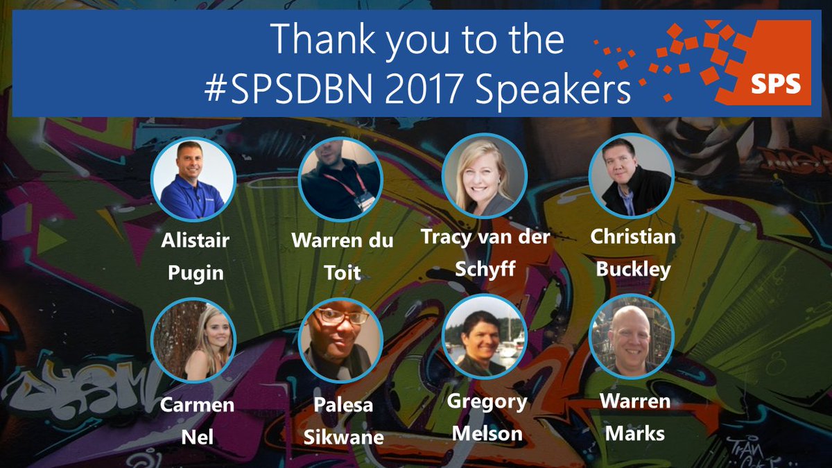 SharePointDBN's tweet photo. Thank you to the speakers #SPSDBN. @AlistairPugin @buckleyplanet @warrendt @PESikwane @carmenbrits @GregMelson @MarksWazza @tracyvds https://t.co/panVt29ntc