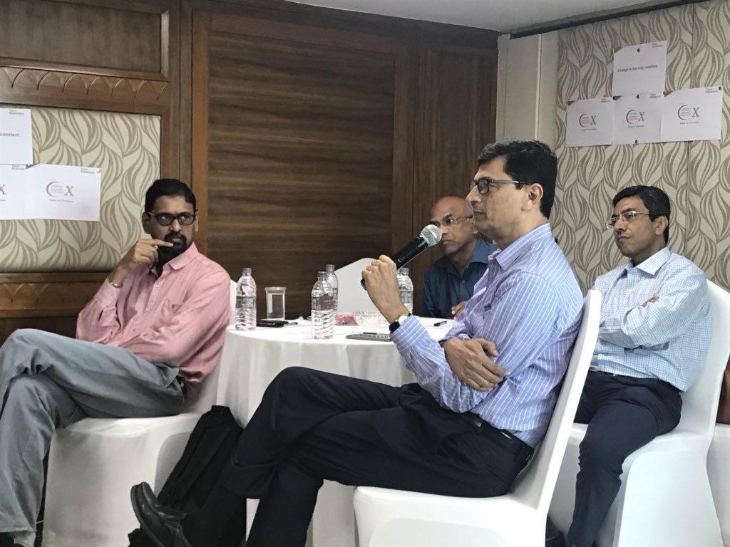 CX_Roshnie's tweet photo. @snehaachuthan @tech_mahindra Fantastic point - @Sriramk_TechM says “ it is disruption that is the only constant” @tech_mahindra @nateshpp @CTL_TechM @shank_live https://t.co/8dI0YzvUkZ