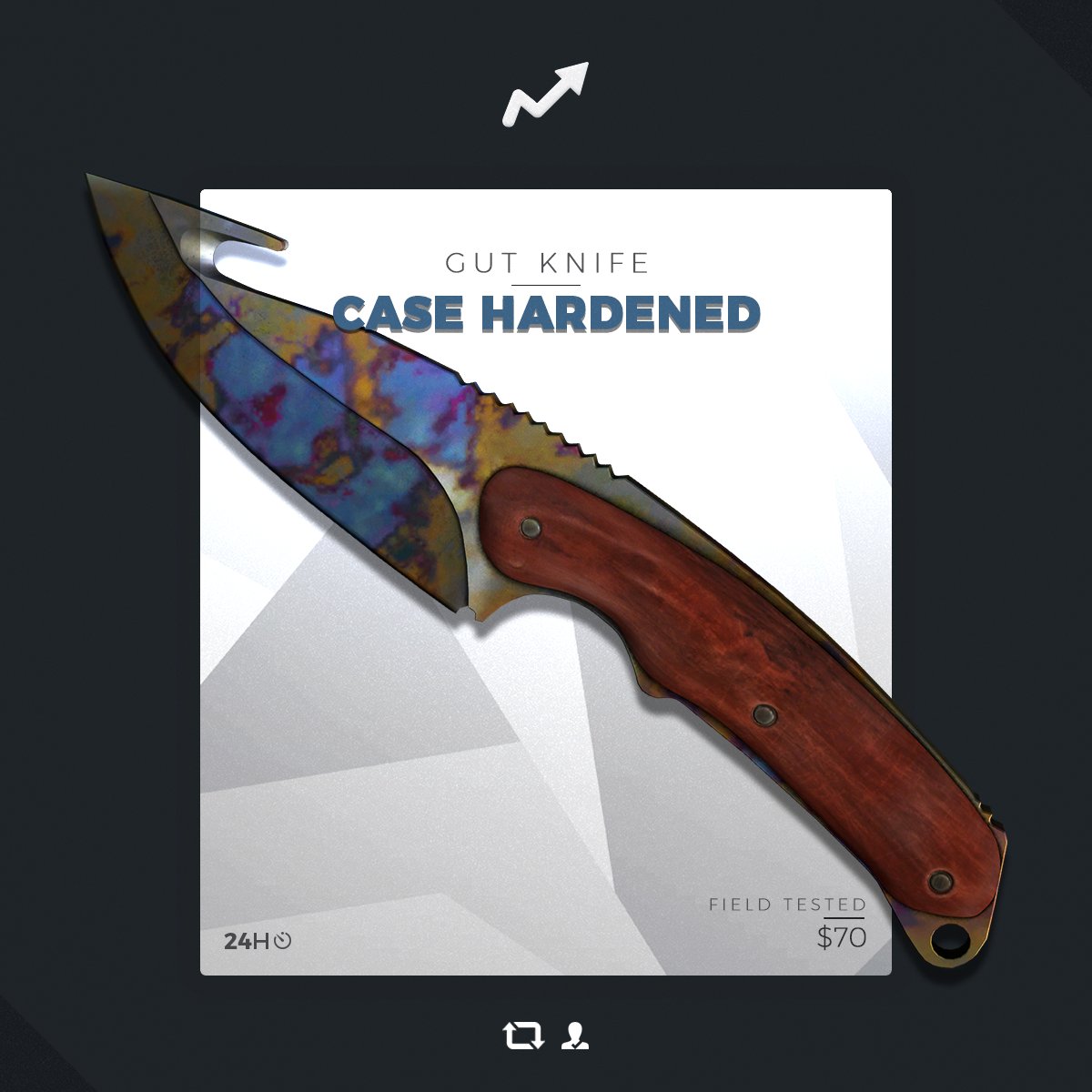 skinupgg's tweet image. 🤖 GUT KNIFE CASE HARDENED GIVEAWAY

TO ENTER
- RETWEET
- FOLLOW
- TAG YOUR FRIEND IN COMMENT

GOOD LUCK