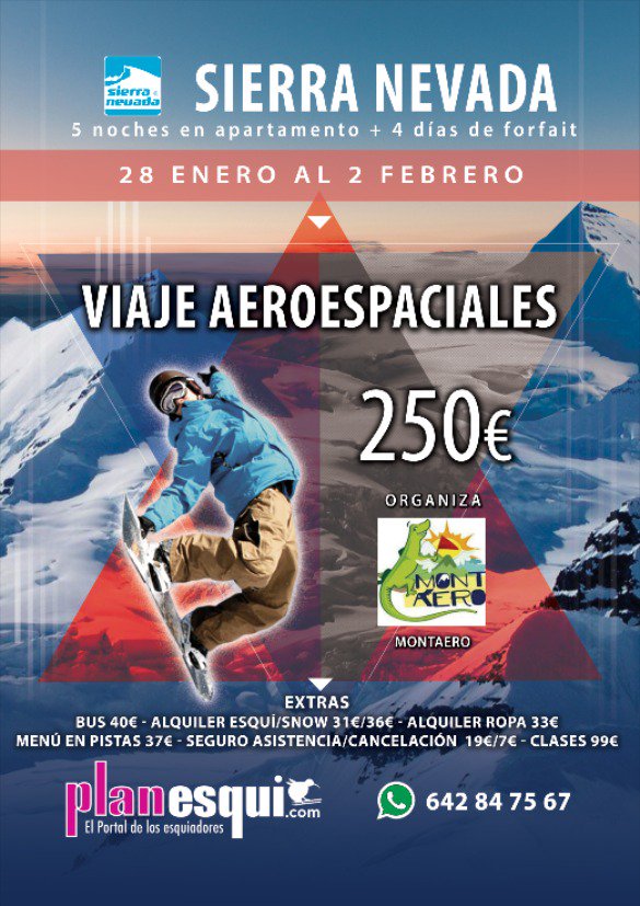 Ganas de nieve? 🤔❄️❄️No te pierdas el viaje a Sierra Nevada que organiza Montaero, el club de montaña de la escuela! 🍻🏂