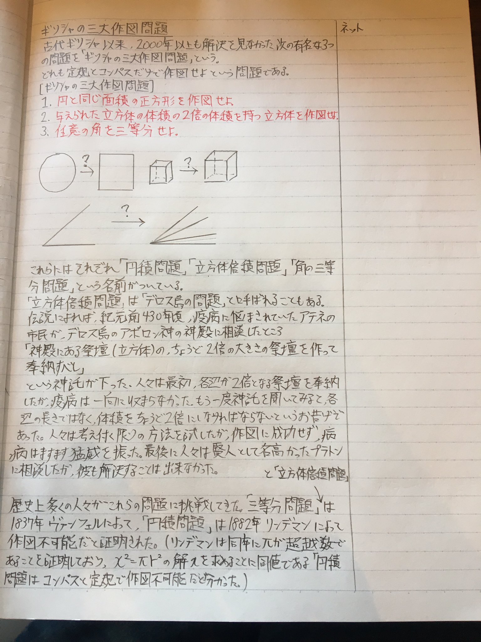 ゆな En Twitter ギリシャの三大作図問題 数学史 作図 プラトン 超越数 方程式 T Co Gztrmmw9bz Twitter