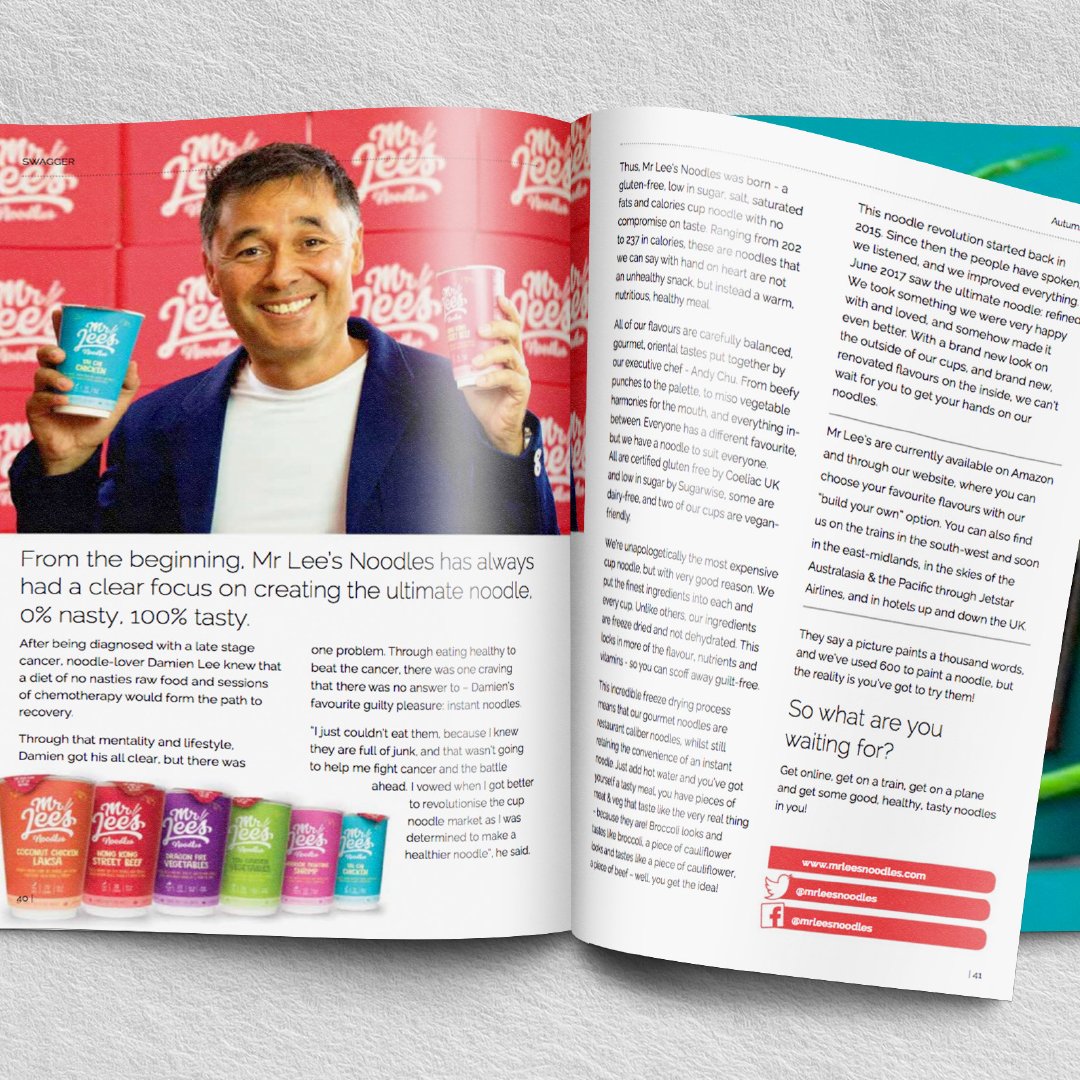 MrLeesPureFoods's tweet photo. Mr Lee's are featured in #SwaggerUK the feel good #magazine for people in the #workplace & will also be contributing to their 'swag bags'! https://t.co/oWN8VycvjG