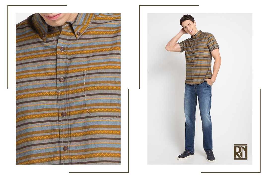 RODHAINofficial's tweet photo. Discover Heart of the Sea short sleeve striped shirt in grey and ochre at @ZaloraID: https://t.co/9h9SxyK26y

#Rodhain #Menswear https://t.co/MLngtphIC0