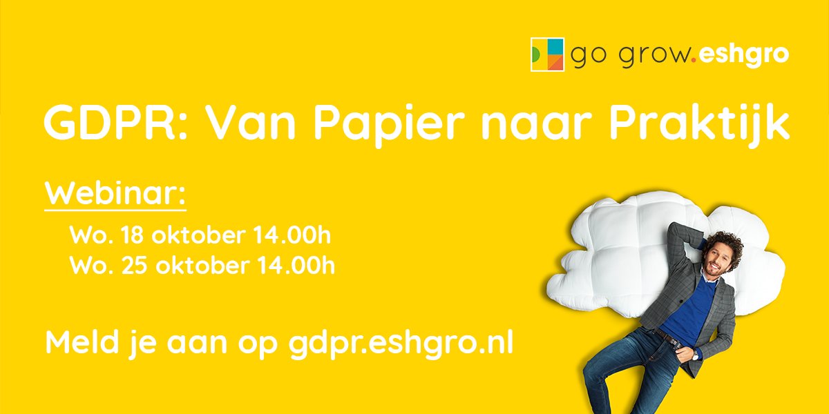 Mayke75's tweet photo. Wat houdt de GDPR in? Webinar GDPR, Van Papier naar Praktijk op 18 en 25 okt., 14.00h. Meld je aan: https://t.co/rvwYtKp3Ix! #GDPR #AVG https://t.co/LZH0PG4CTP