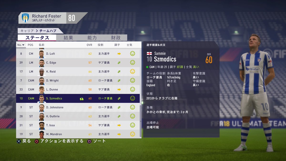 Joachim Low Fifa19 負傷癖持ちのガラスの10番ことszmodicsさん プレシーズンマッチ初先発で早速負傷 恒例のかかとの骨折で全治3ヶ月の離脱 Ptは72まで伸びるがそのうち10番は誰かに明け渡す事になるかも Fifa18 キャリアモード Joachim Low Fifa19 負傷癖持ちのガラスの10番ことszmodicsさん プレシーズンマッチ初先発で早速負傷 恒例のかかとの骨折で全治3ヶ月の離脱 Ptは72まで伸びるがそのうち10番は誰かに明け渡す事になるかも Fifa18 キャリアモード