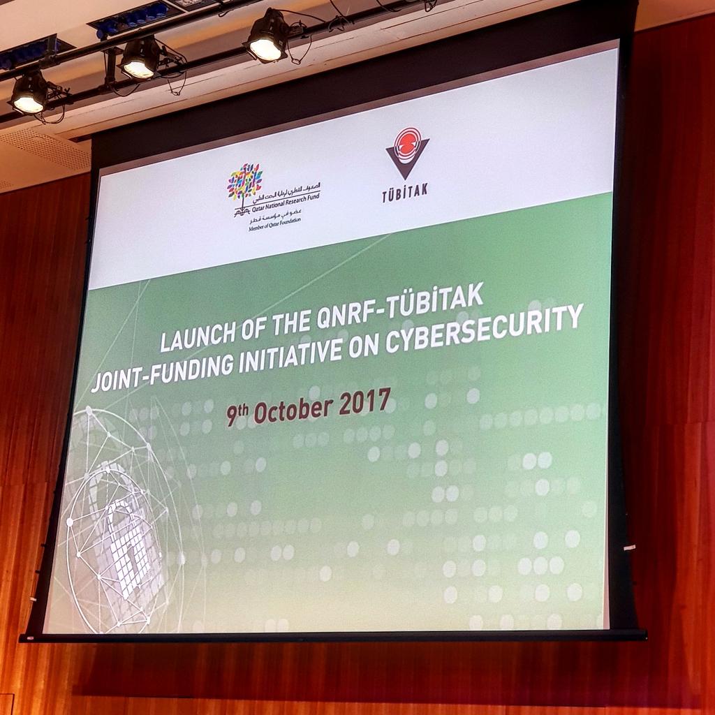takriti's tweet image. At the joint call by Qatar National Research Fund and Turkey's TUBITAK on #cybersecurity 

@Tubitak  @QNRF
#QNRFTUBITAK #2plus2 #Qatar