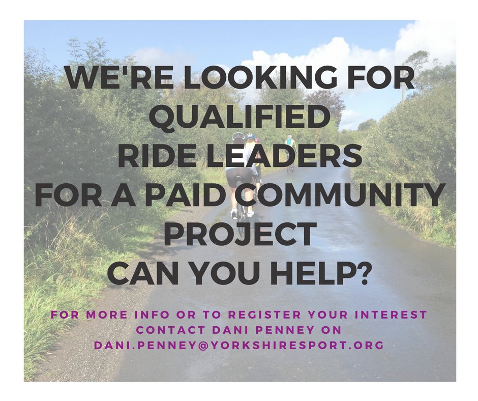 LeedsGirlsCan's tweet photo. We are on the look out for qualified #rideleaders - If you are interested in working on a  #communityproject please get in touch #leeds https://t.co/yDe1MOG5hd