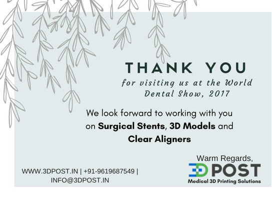 3d_post's tweet image. We had the opportunity to be a part of the World Dental Show this past weekend, organized by the @IndianDentalAsn #WDS2017 #3Dprinting