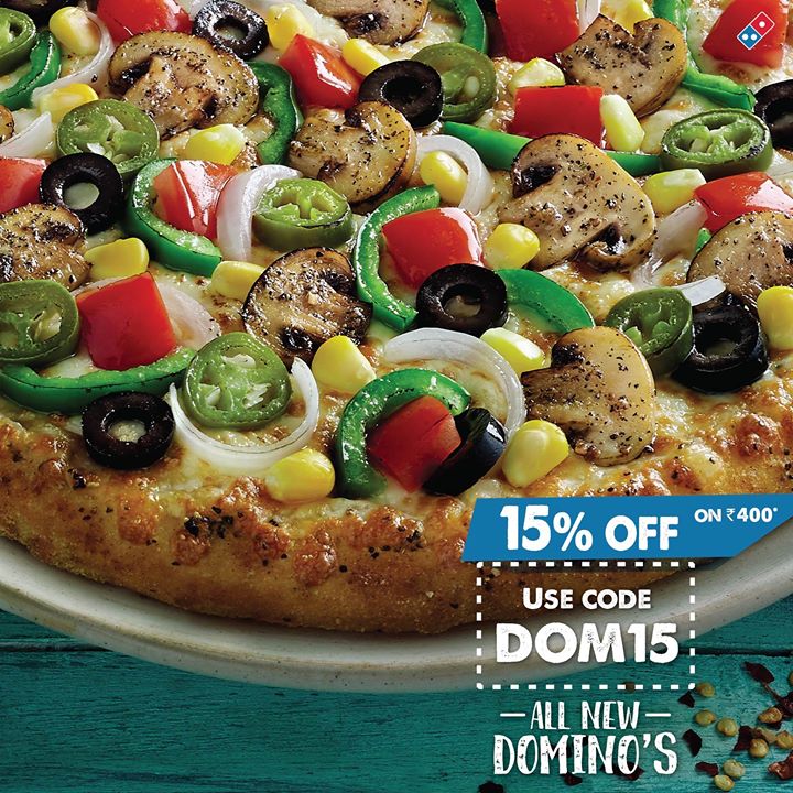 mytokri's tweet photo. #TheAllNewDominos Get 15% off on a minimum bill of Rs. 400, on online #orderingtoday. Coupon code: DOM15. https://t.co/9NnkFngCVJ https://t.co/kp2v8xbVZi