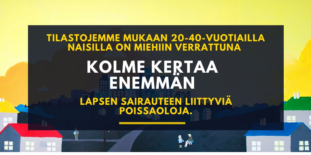 Siltalainen's tweet photo. Kumpi teidän kotitaloudessanne jää hoitamaan sairasta lasta? #analytiikka #työelämä #tasaarvo #palkat https://t.co/L3lvp7KlYF