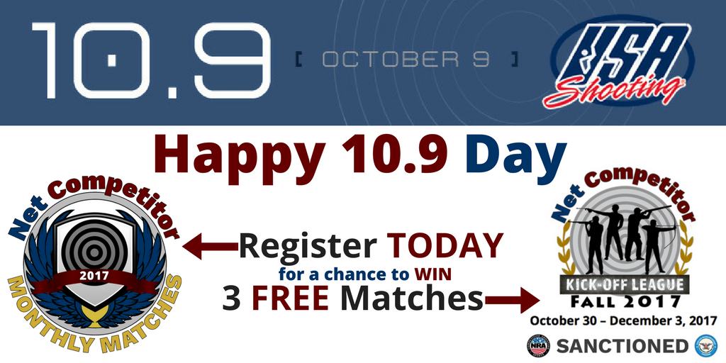 NetCompetitor's tweet image. HAPPY #ten9day @USAShooting! TODAY, signup for a Monthly Match, enter to WIN FREE MATCH in an @NRA @TheCMPorg League monthly.netcompetitor.com
