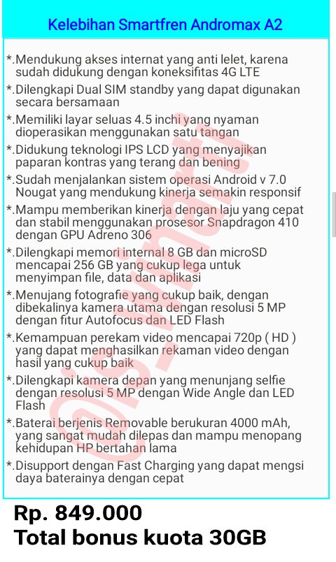 <a href="/smartfrencare/">Smartfrencare</a> #PuasPakeSmartfren rp 849rb 30gb kuota <a href="/khaledshoaib7/">Khaled Shoaib</a> @umii_immi