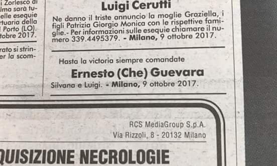 Nostalgici sul Corriere di oggi #CheGuevara