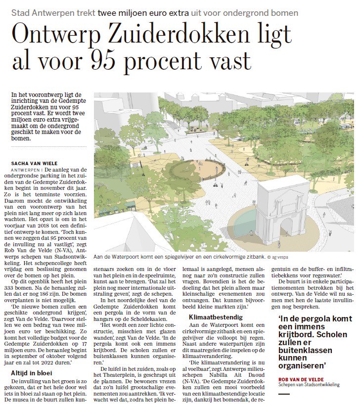 Triple_Living's tweet photo. "In het voorontwerp ligt de inrichting van de Gedempte Zuiderdokken nu voor 95 procent vast." - Uit: De Standaard, 7-10-17 https://t.co/ung6SwiyFR