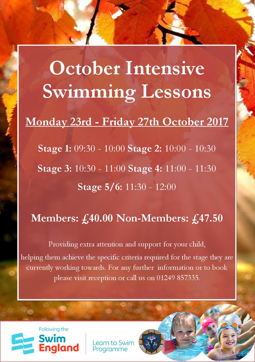 smc_sports's tweet image. We have spaces remaining on our Intensive Swimming Lessons this October! Call 01249857335 to reserve a place. #SwimEngland #IntensiveLessons