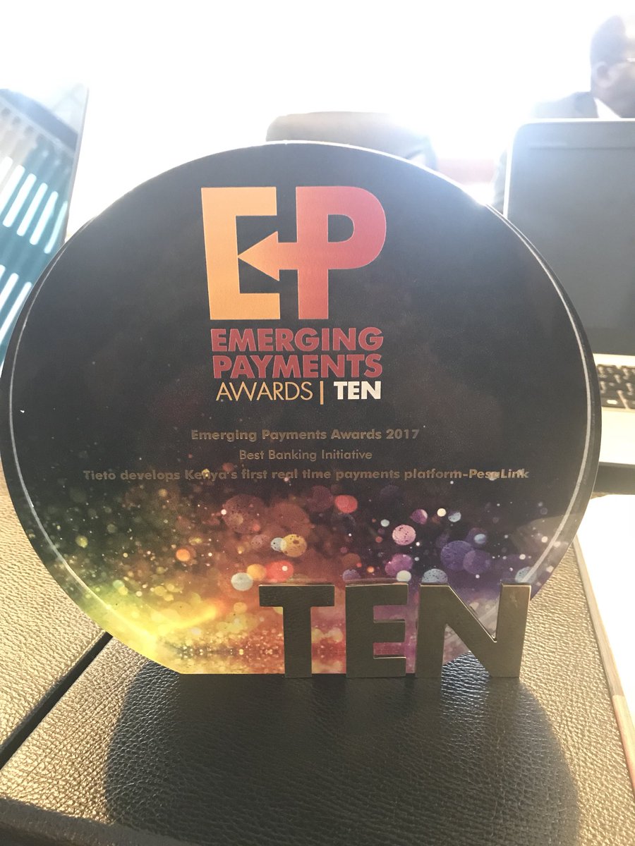 NuruMugambi's tweet photo. Congratulations to @KenyaBankers @IPSL_Kenya for winning #EPAwards17 for best emerging markets banking innovation with #PesaLink https://t.co/MEenpRTRfN