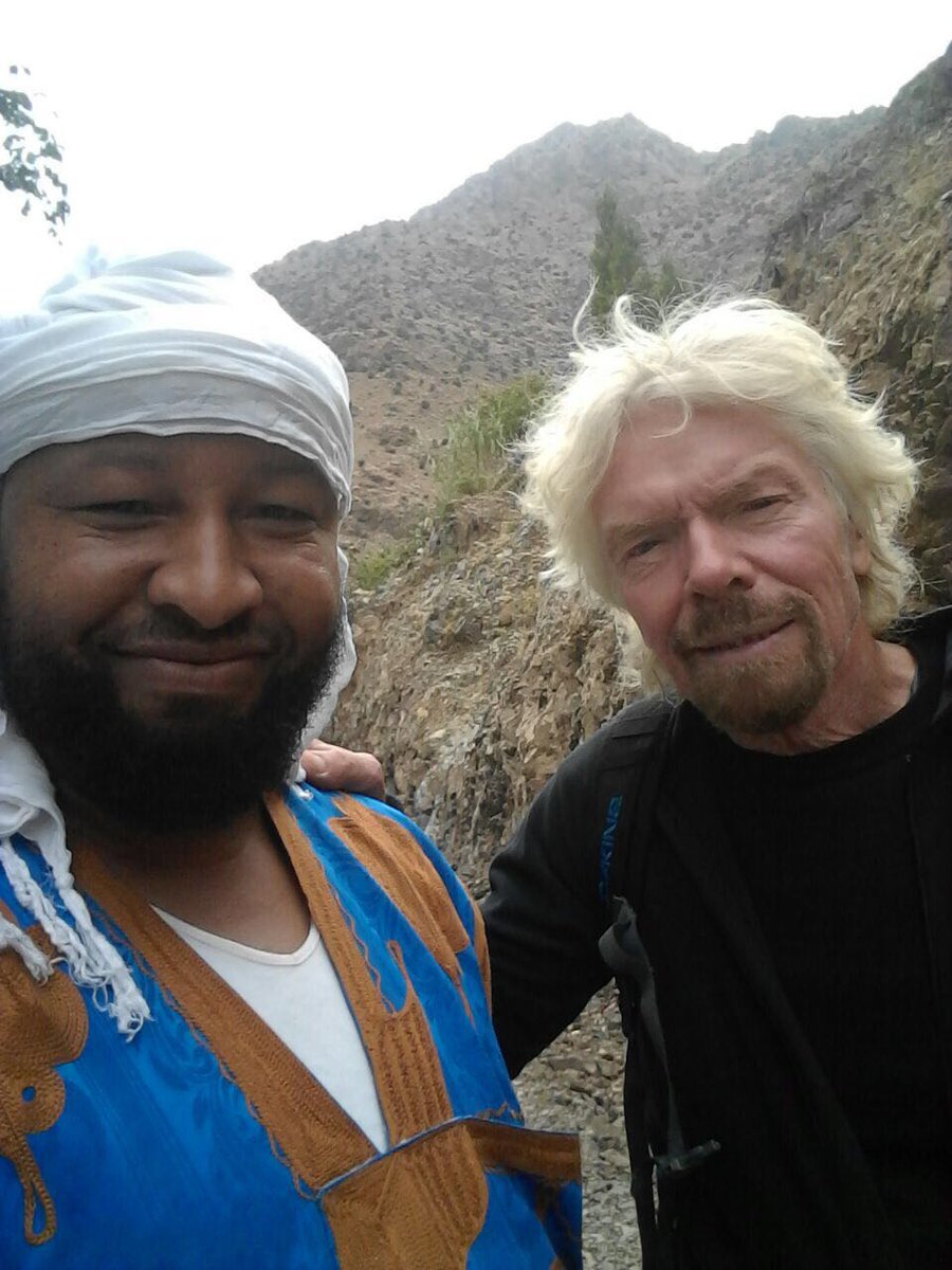 ClickExcursion's tweet photo. Sir Richard Branson with our driver Abdellah during the 2 days tour #hiking in #Toubkal #AtlasMountain #Morocco
#ClickExcursions https://t.co/CLmaz6gsUh