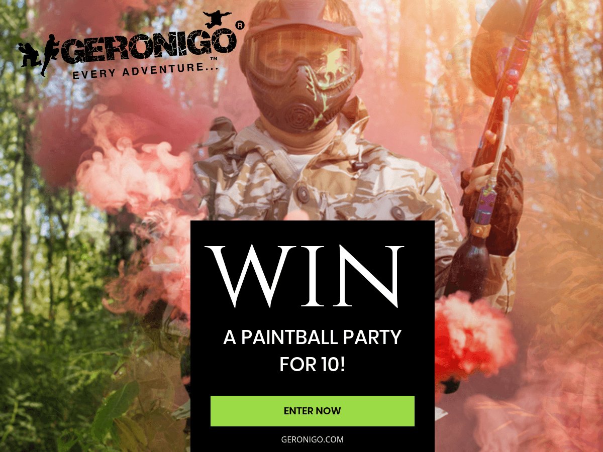activitypeople's tweet photo. Ready to battle your boss? The guys at #Geronigo are giving away  a #free paintball party for 10. Enter here https://t.co/UUWH4TQvEW to #win https://t.co/AN6vtuDZtC