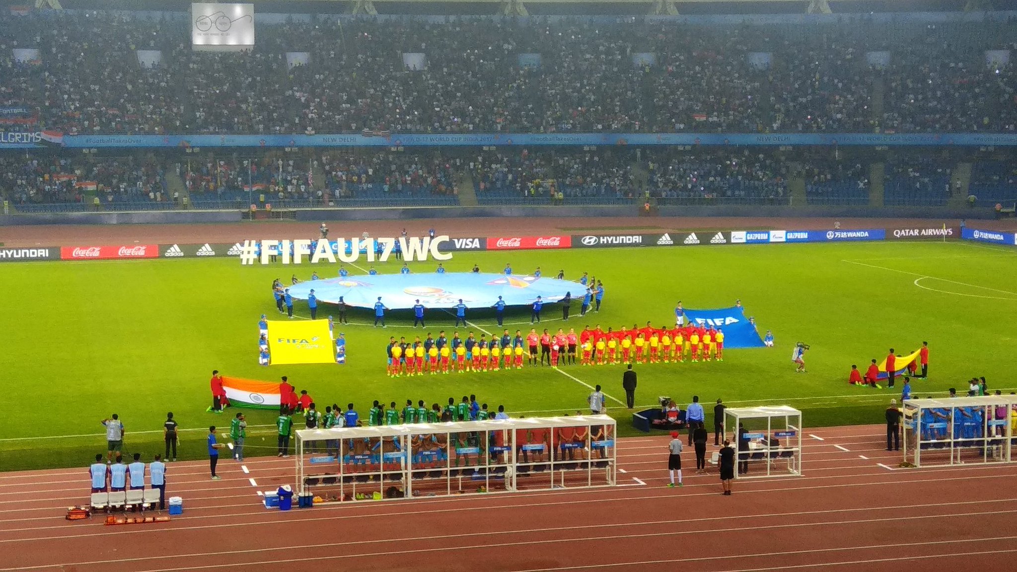IndianFootball The boys are out. National anthem time at the JLN