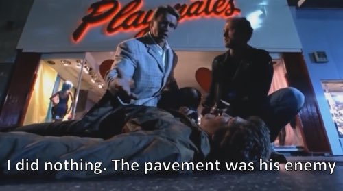 Arnold schwarz standing over Body thrown off roof: the pavement was his enemy!