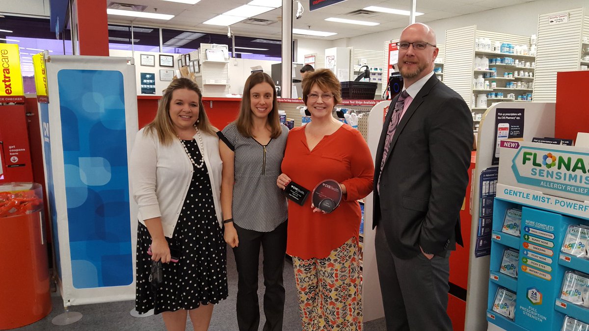 BowmanCharity's tweet photo. Presented Lisa Castleman Preceptor of the area reward for all she does for interns! #reg36 @BNikkiStarnes1 @AndyBakerCVS @MollieDurhamRPh https://t.co/kQsRv8q2m4