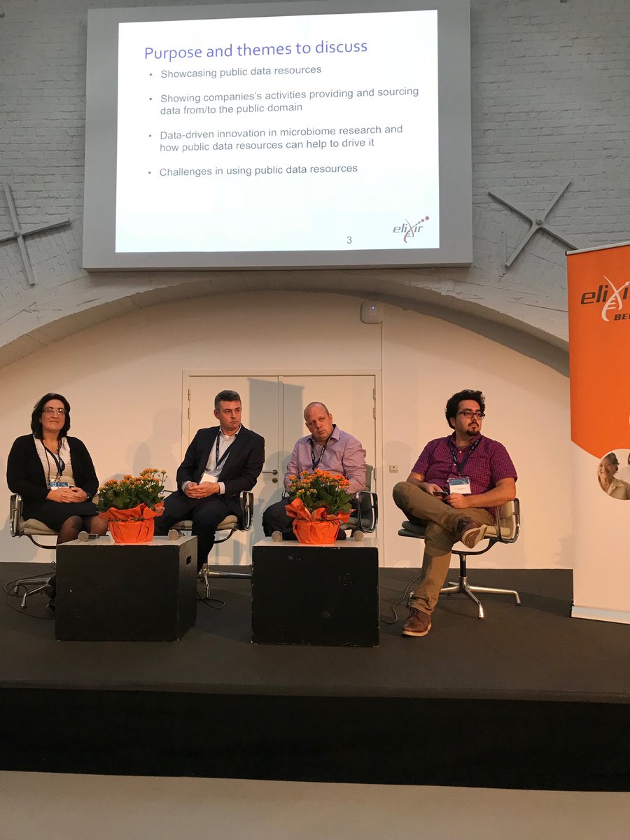 ELIXIREurope's tweet image. Lively discussion on data resources for innovation with @mymicrozoo @juan_vizcaino @enasequence #ELIXIR4Innovation