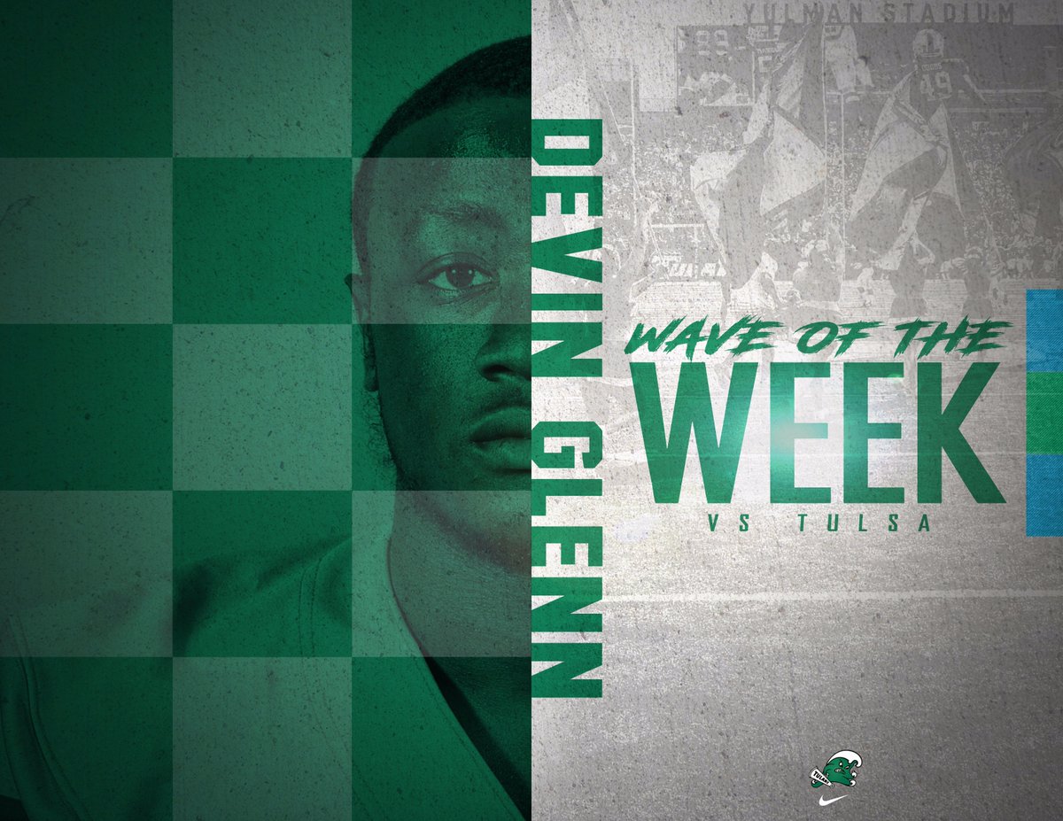 GreenWaveFB's tweet photo. .@jet_glenn is your Special Teams #WaveOfTheWeek vs. @TulsaFootball! 

#RollWave https://t.co/RVeemxiZXX