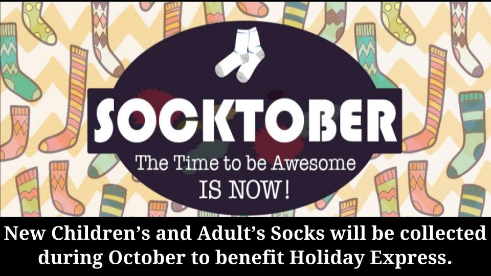 CherylCuddihy's tweet photo. Please contribute NEW socks for our SOCKTOBER 17 DRIVE. All items will benefit #HolidayExpress attendees. Thanks to all who have helped so far! #FHLeads #FHCares https://t.co/ohSuHcxrzU