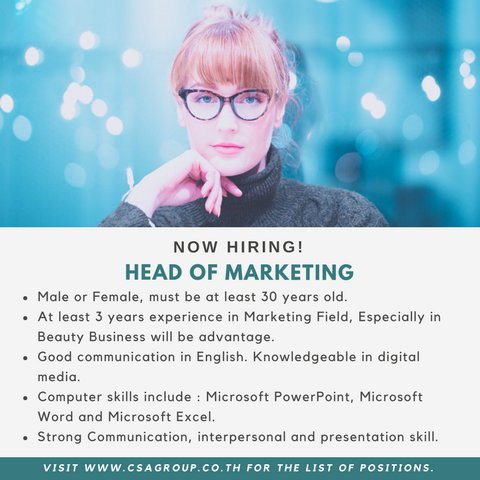 GroupCsa's tweet image. เรากำลังมองหาทีมการตลาดที่ชอบความท้าทาย ต้องการทำงานพร้อมเรียนรู้สิ่งใหม่ ๆ ส่งใบสมัครเข้ามาได้ที่ joinus@csagroup.co.th 
#csatalk #csagroup