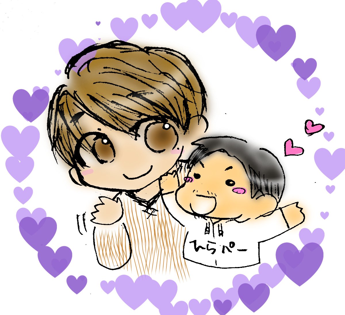 826philia's tweet photo. 久しぶりにお絵かき
ロイヤル博と強火の博坦の図。
博の日だから岡田は手抜きだよ(笑)
誕生日おめでとうございます＼(^o^)／ #V6_bd https://t.co/Wfhl3FZrvY