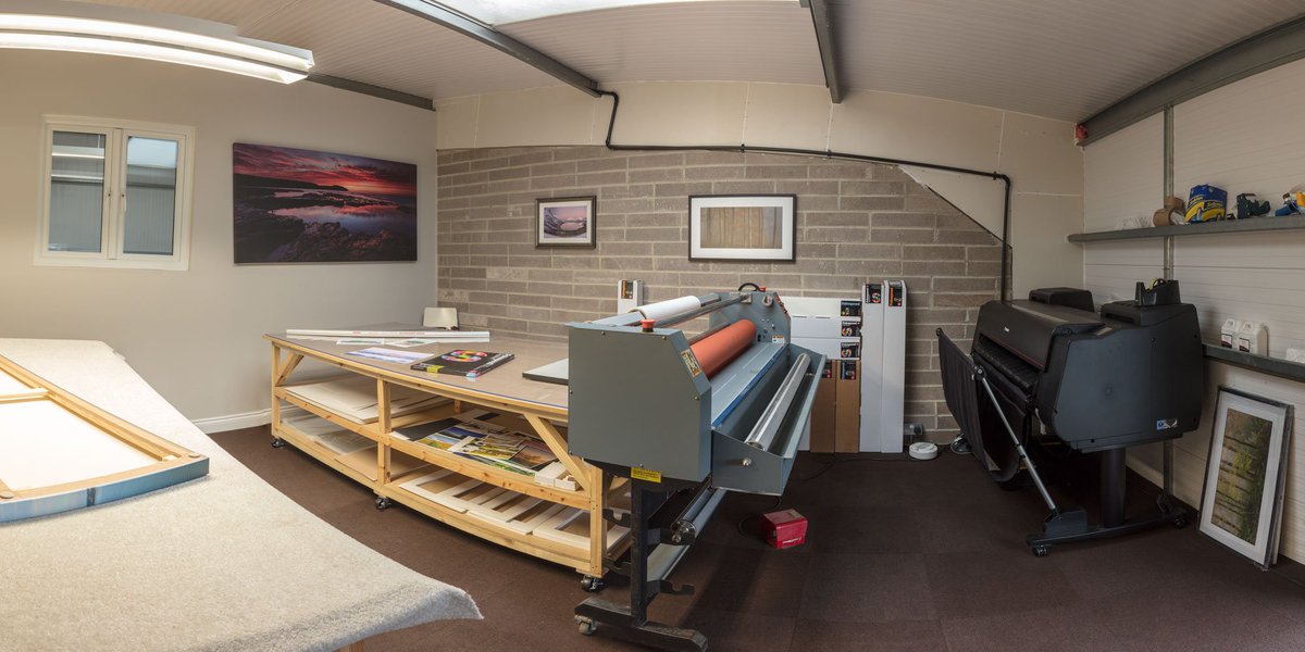 fineartink's tweet photo. Here's a quick pano of our print studio this morning. @Fotospeed  @CanonProPrintUK #unleashprint https://t.co/OuUWp34K4E