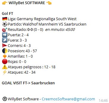 WillyBet_Es's tweet photo. Ayer Domingo con el bot telegram Gol FT 14 verdes de 14 posibles https://t.co/fDcRXexp1X
