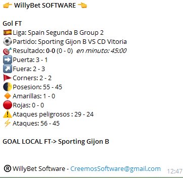 WillyBet_Es's tweet photo. Ayer Domingo con el bot telegram Gol FT 14 verdes de 14 posibles https://t.co/fDcRXexp1X