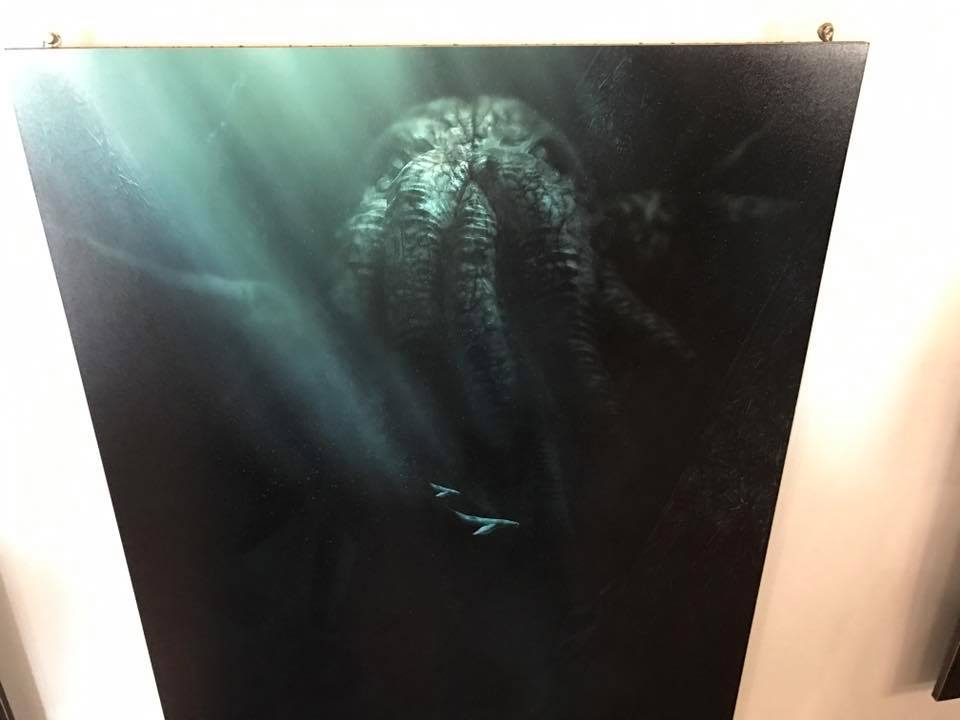 JuanRubiPuig's tweet photo. Algunas fotos de la expo "#Lovecraft, the fear from beyond", de @jdiaz_art i @guillemhp en el #PalauMaricel. Escultura de Mar H Pongiluppi 🐙 https://t.co/ZU7wKogvp0