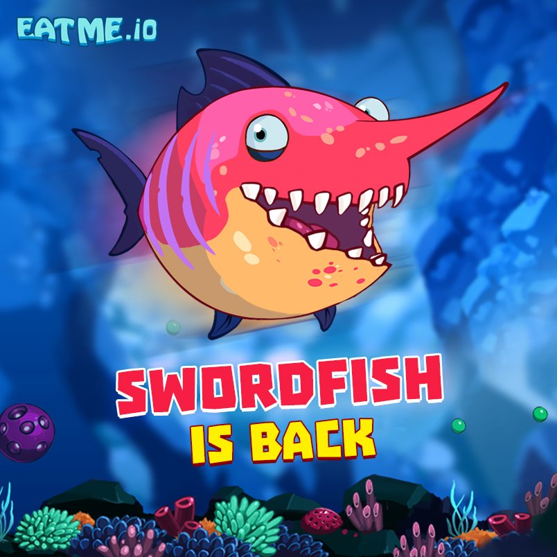 EatMeio's tweet photo. Swordfish is back in the @EatMeio world. Go grab your #swordfish today! Find the game at https://t.co/8VeYXRlgky #eatmeio #nomnom #challenge https://t.co/7sPELtNGB3