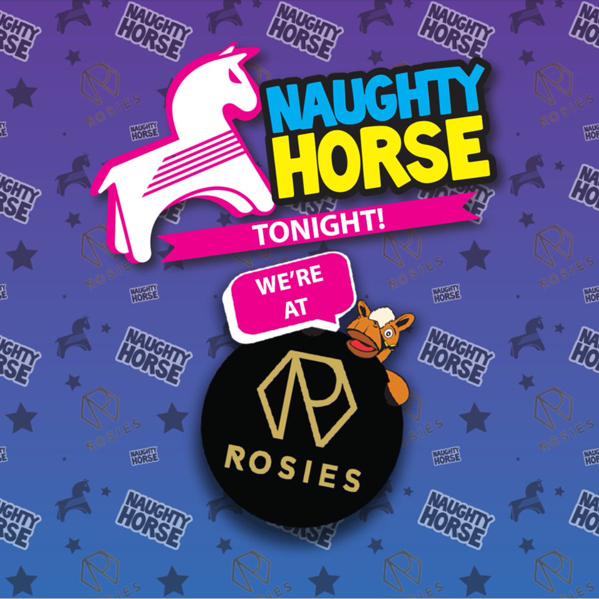 Tonight <a href="/RosiesBirm/">Rosies Birmingham</a>! Get your £3 advance tickets at naughty.horse/tickets/

Birmingham's biggest Monday night, you don't want to miss this!