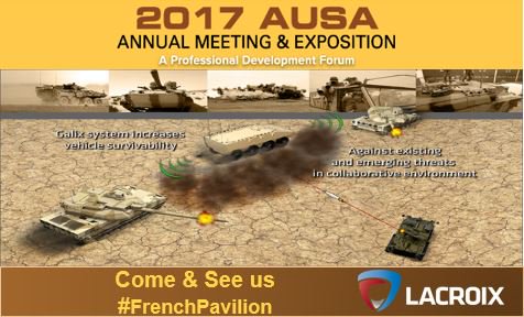 LACROIX_Defense's tweet photo. #AUSA2017 Day 1 We showcase #GALIXAOS : #SmartProtection proposed
for Land Platforms (#VBTP#APCV …) @ArmyRecognition @ShephardNews https://t.co/qCoCDcv4Sx